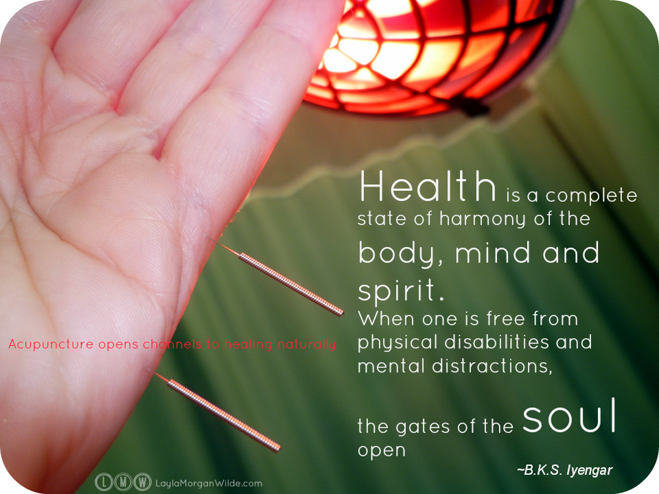 Acupuncture and Iyengar Yoga Connect Body Mind Spirit.