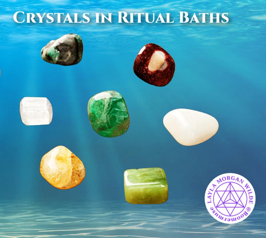 crystals in ritual baths