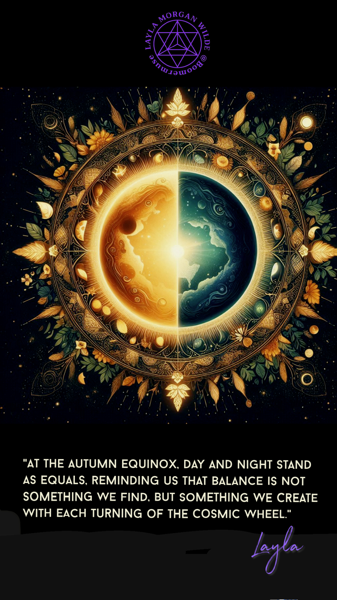 Autumn Equinox Mabon quote ritual art