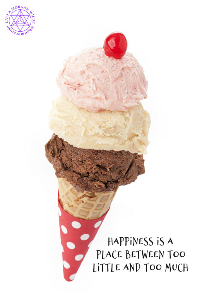 Happiness quote with ice cream cone