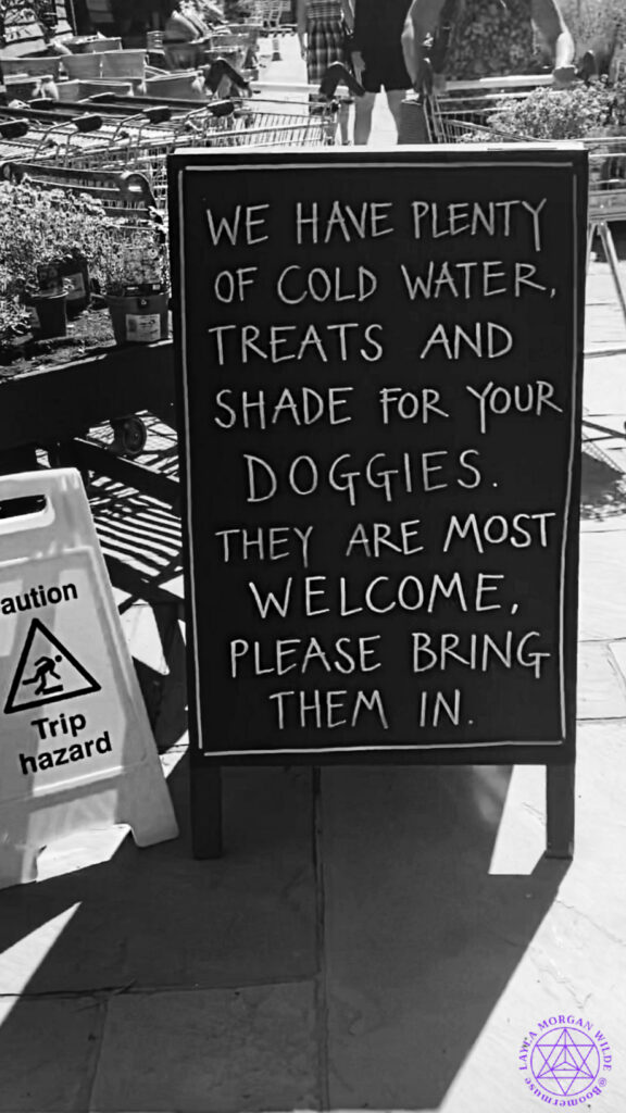 As sandwich board sign for dog lovers